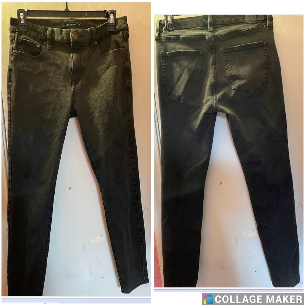 Black washed denim jeans (8) Regular